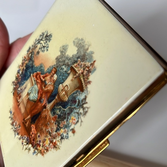 Colibri Compact Card Cigarette Case Courting Couples Park Lane Gold England - Picture 15 of 15